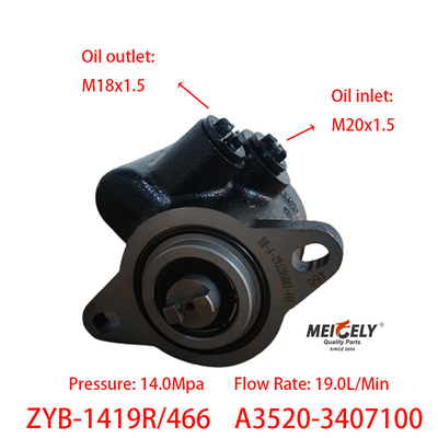 ZYB-1419R/466 স্টিয়ারিং বুস্টার পাম্প A3520-3407100 YC6108ZLQB এর জন্য