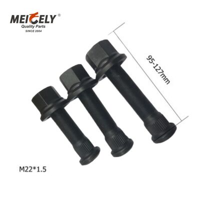 ভারী দায়িত্ব ট্রাক হুইল স্টাড M22x1.5 হেক্স বোল্ট - গ্রেড 10.9 কালো অক্সাইড পৃষ্ঠ সঙ্গে খাদ ইস্পাত